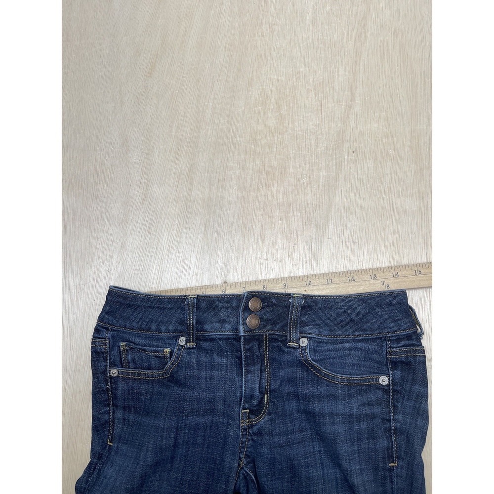 American Eagle Artist Crop Jeans Women‎ Sz 2 (28x23) Stretch Double Button Denim - Picture 6 of 9